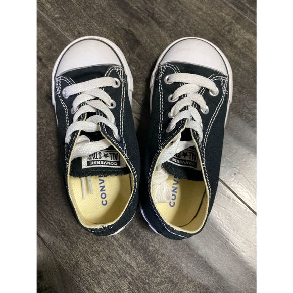 Converse Chuck Taylor All Stars Black Sneakers Size 8 Infants #7J235 - Picture 4 of 6